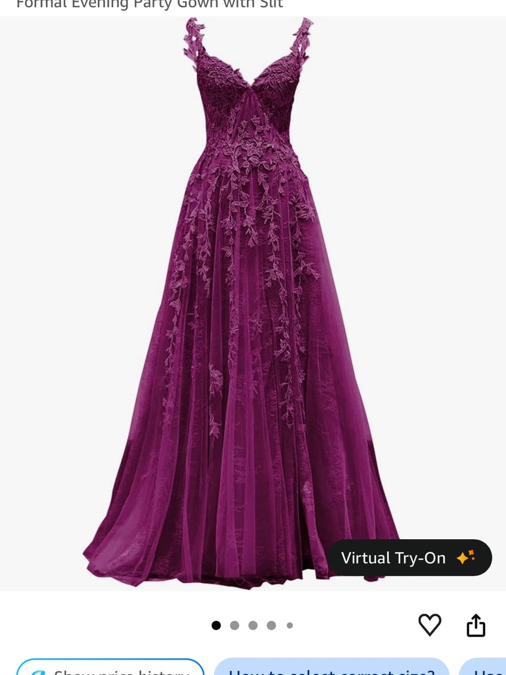 Amazon Plum Lace Appliqué Evening Gown